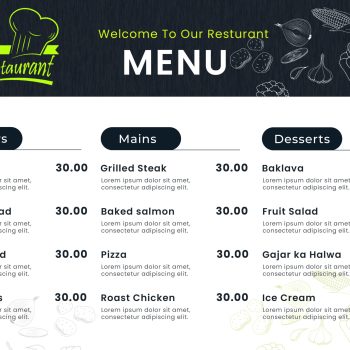 menu card